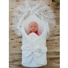 Yenidoğan Sahra Lucky Baby Nakışlı Kundak Bebek Battaniyesi Ekru