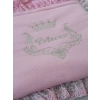 Yenidoğan Sahra Taç Nakışlı Trilüks 2li Alt Açma Seti Pembe