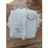 Yenidoğan Ultralüks Fermuarlı Ve Cepli Lucky Baby Nakışlı Bebek Battaniyesi Kundak Ekru