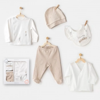 5060 Happy Everyday 5li Yenidoğan Hastane Çıkışı Beige