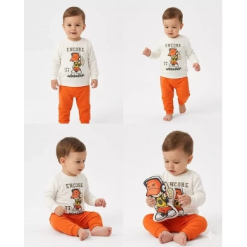 6/24 Ay Baskılı Basic Bebek Takımı