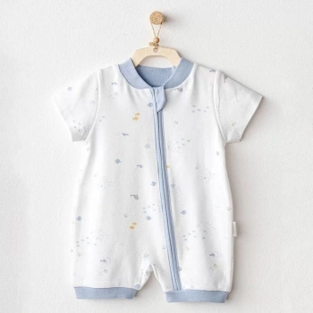 Andywawa Ac25605 Ocean İs My Happy Place Bebek Tulum White