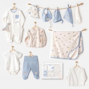 Andywawa Ac25911 Newborn Set Dino 10lu Yenidoğan Hastane Çıkışı Beige