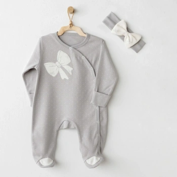 Baby Bow Bliss Tulum Takım Grey