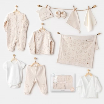 Bear Time 10lu Yenidoğan Hastane Çıkışı Light Beige