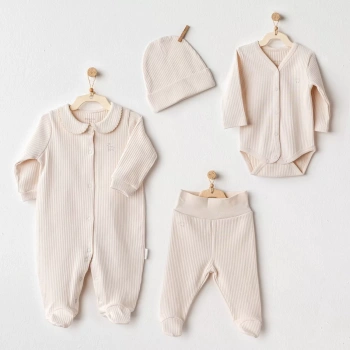 Bear Time 4lü Yenidoğan Hastane Çıkışı Light Beige