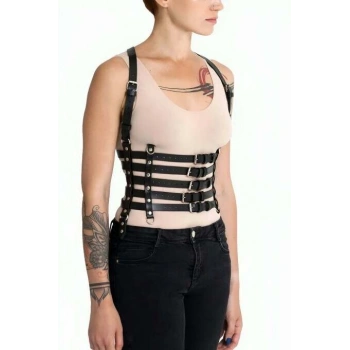 Beşli Bağlamalı Deri Göğüs Harness - Brf630