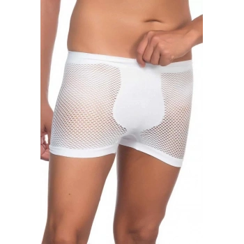 Beyaz  2106 Fileli Soft Erkek Boxer
