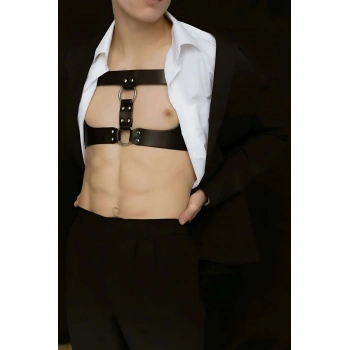 Erkek  Techno Party Aksesuar, Deri Göğüs Harness - Brfm116