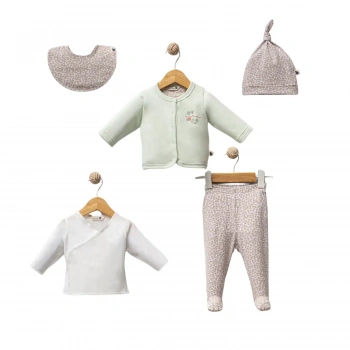 Fall Floral 5 Parça Yenidoğan Hastane Çıkışı Green