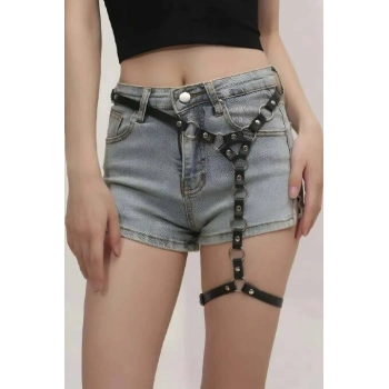 Fantazi Deri Tek Bacak Harness - Brf973