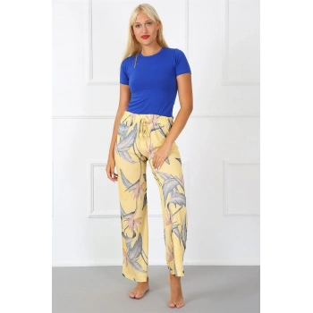 Giyim BAYAN PENYE BOL PAÇA PANTOLON SARI