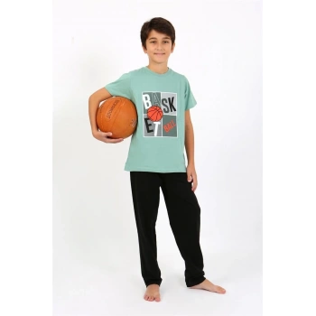 Giyim ERKEK ÇOCUK KISA KOL PENYE PİJAMA TAKIM SUYEŞİLİ