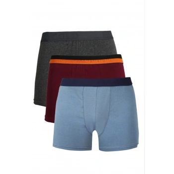 Giyim ERKEK PENYE 3LÜ BOXER FÜME-BORDO-İNDİGO