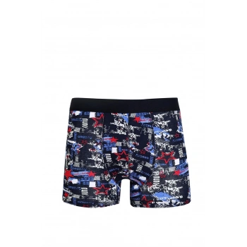 Giyim ERKEK PENYE LİKRALI DESENLİ BOXER LACİVERT