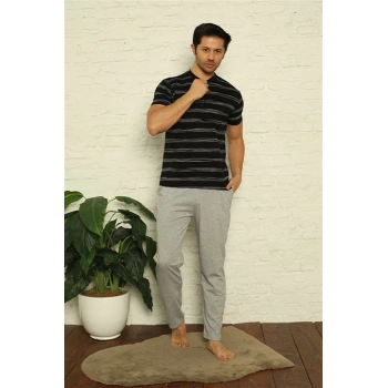 Giyim ERKEK SİYAH 3LÜ PİJAMA TAKIM