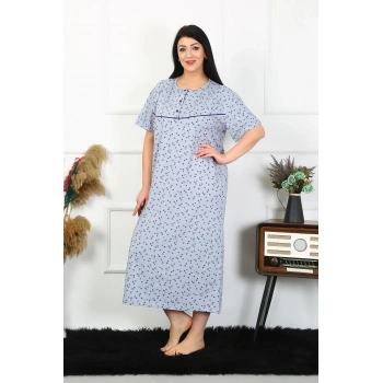 Giyim KADIN BÜYÜK BEDEN KISA KOL İNDİGO ANNE GECELİK