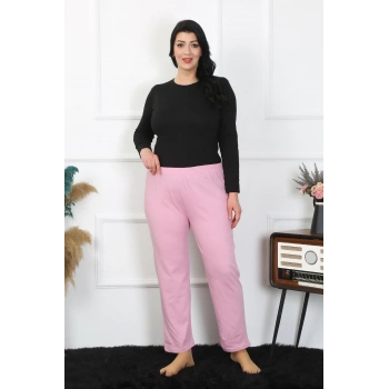 Giyim KADIN BÜYÜK BEDEN PEMBE TEK ALT PİJAMA