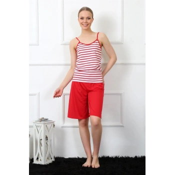 Giyim KADIN İP ASKILI KAPRİ TAKIM KIRMIZI