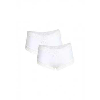 Giyim KADIN PAMUKLU 2Lİ BOXER BEYAZ