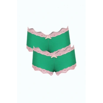 Giyim KADIN PAMUKLU 2Lİ BOXER FISTIK YEŞİLİ