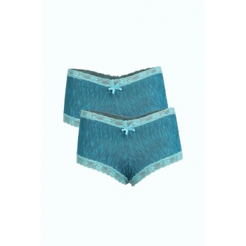 Giyim KADIN PAMUKLU 2Lİ BOXER SU YEŞİLİ