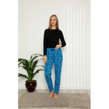 Giyim KADIN PAMUKLU ALT PİJAMA SAKS