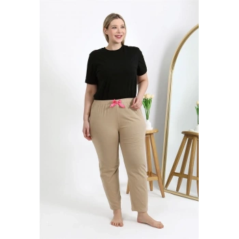 Giyim KADIN PAMUKLU BÜYÜK BEDEN ALT PİJAMA BEJ