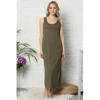 Giyim KALIN ASKILI HAKİ PENYE UZUN GECELİK