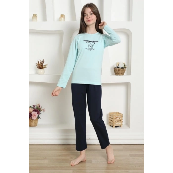 Giyim KIZ ÇOCUK PENYE PİJAMA TAKIM SU YEŞİLİ