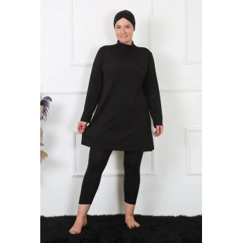 Giyim TAM KAPALI BÜYÜK BEDEN SİYAH MAYO