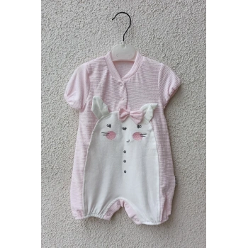 Kedi Figürlü Kısa Kız Tulum 3-6-9 Ay