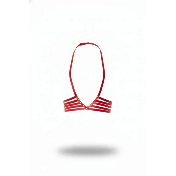 Kırmızı Kadın Kemer Deri Çoklu Şeritli Vücut Harness - Brf199