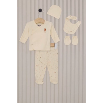 Kız Bebek 5li Zıbın Seti  Krem