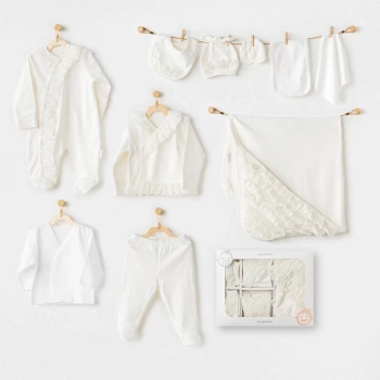 Newborn Chic Girl 10lu Yenidoğan Hastane Çıkışı Ekru