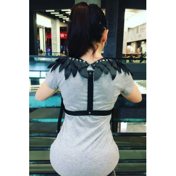 Omuz Parça Kanatlı Deri Harness - Brf726