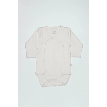 Organik Natural Basic Style Kruvaze Uzun Kol Body Bs17102 Ekru