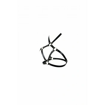 Siyah Göğüs Harness Metal Halka Detaylı - Brf231