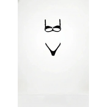 Siyah Harness Takım Deri Halka Detaylı Ayarlanabilir - Brf1382