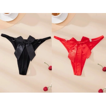 Haye Collection Fantezi Kadın 2li Fiyonklu Halkalı Tanga TG270044