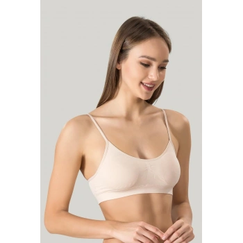 Under Moda Kadın Ince Askılı Pedli Büstiyer Yarım Atlet Sütyen 3lü Set.
