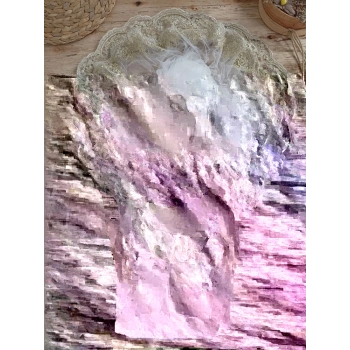 Yenidoğan Soft Kumru Melek Kanat Fiyonklu Gold Çift Dantel Duvaklı Trilüks Kundak Bebek Battaniyesi Ekru