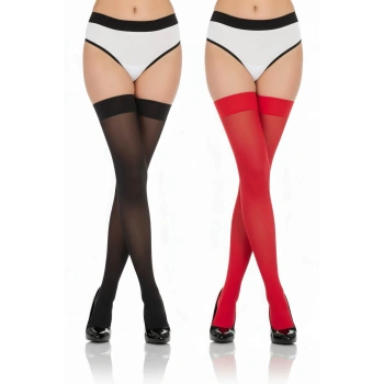 2li Renkli Dantelsiz 20 Denye Dizüstü Jartiyer Çorabı