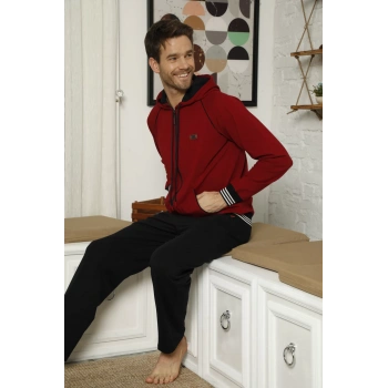 7208 Erkek  Kapişonlu Eşofman Takım