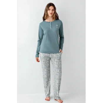 Arnetta 3406-x Kadın Battal Uzun Kol Pijama Takım