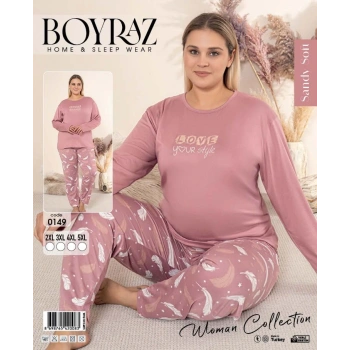 Boyraz 0149 Kadın Battal Uzun Kol Pijama Takımı