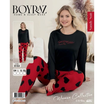 Boyraz 0153 Kadın Sandy Soft Uzun Kol Pijama Takımı