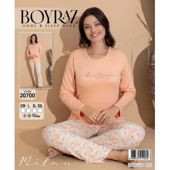 Boyraz 20700 Kadın Milan Uzun Kol Pijama Takımı