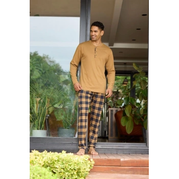 Erkek 6020 Erkek   Midi Yaka Pijama Takımı