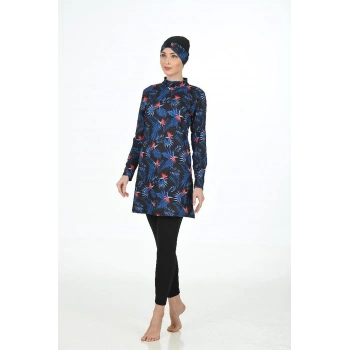 Fantasy 3315 Bayan Yaprak Desenli Tesettür Mayo